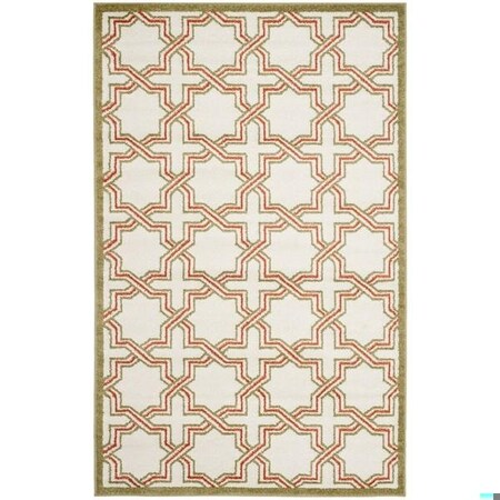 Safavieh 2 Ft.-6 In. X 4 Ft. Runner Indoor-Outdoor Amherst- Ivory And Light Green Power Loomed Rug AMT413A-24